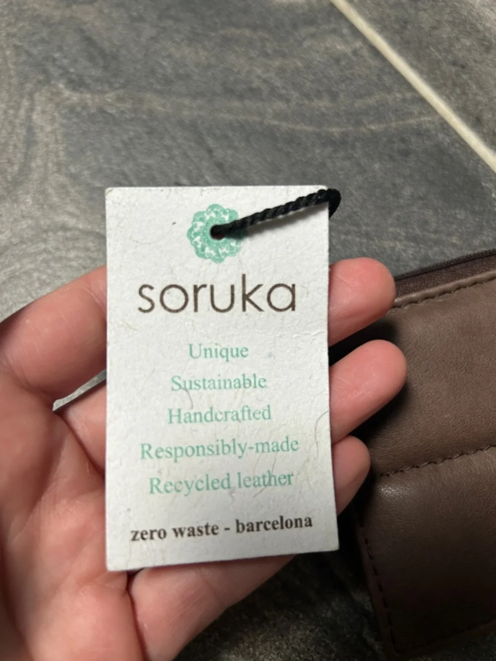 soruka Brown Quilted Leather Card & Key Holder